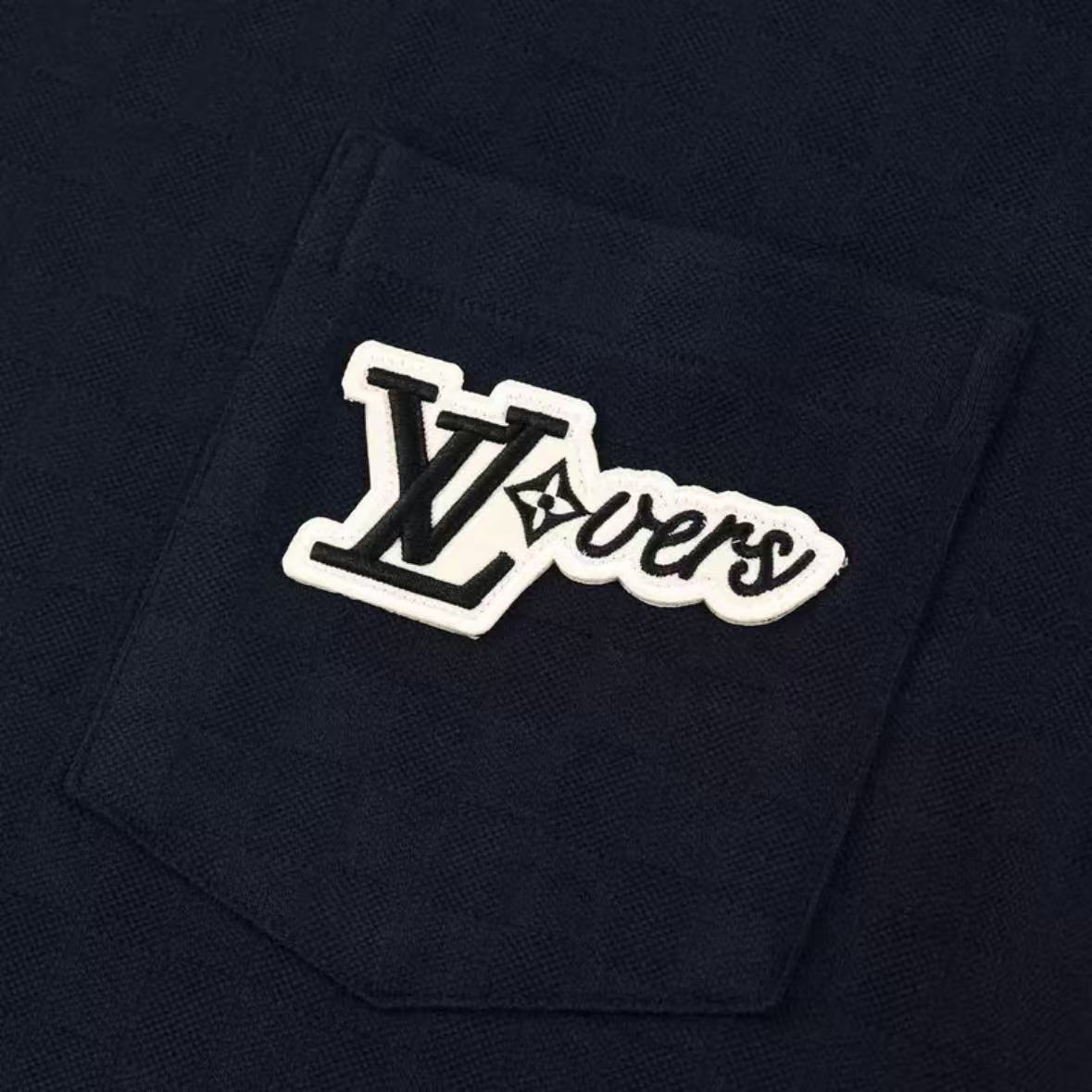 Embroidered Pocket Grid Pattern T-Shirt