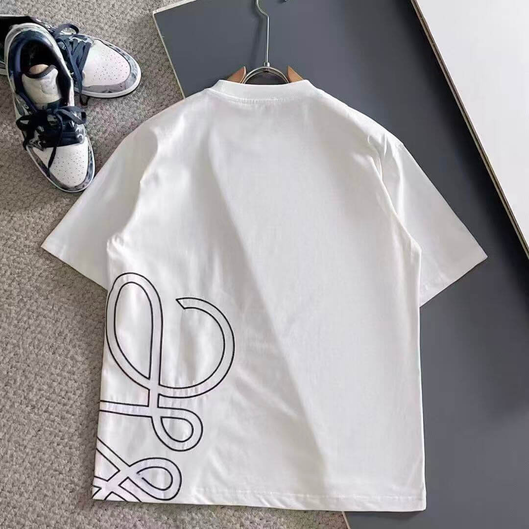 Grid Pattern Embroidered T-Shirt