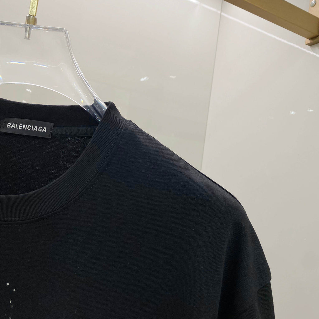 Chest sticker printed logo round neck short sleeved T-shirt 2