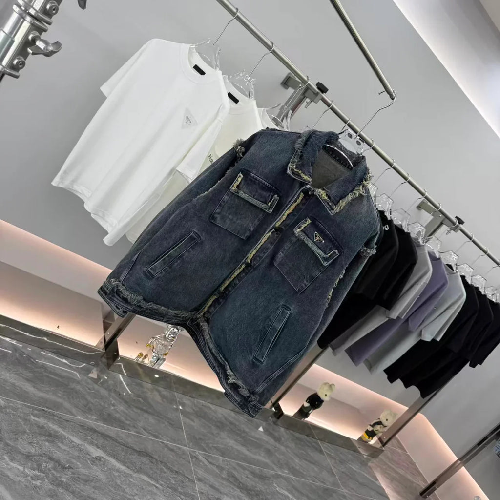 New tassel worn denim jacket