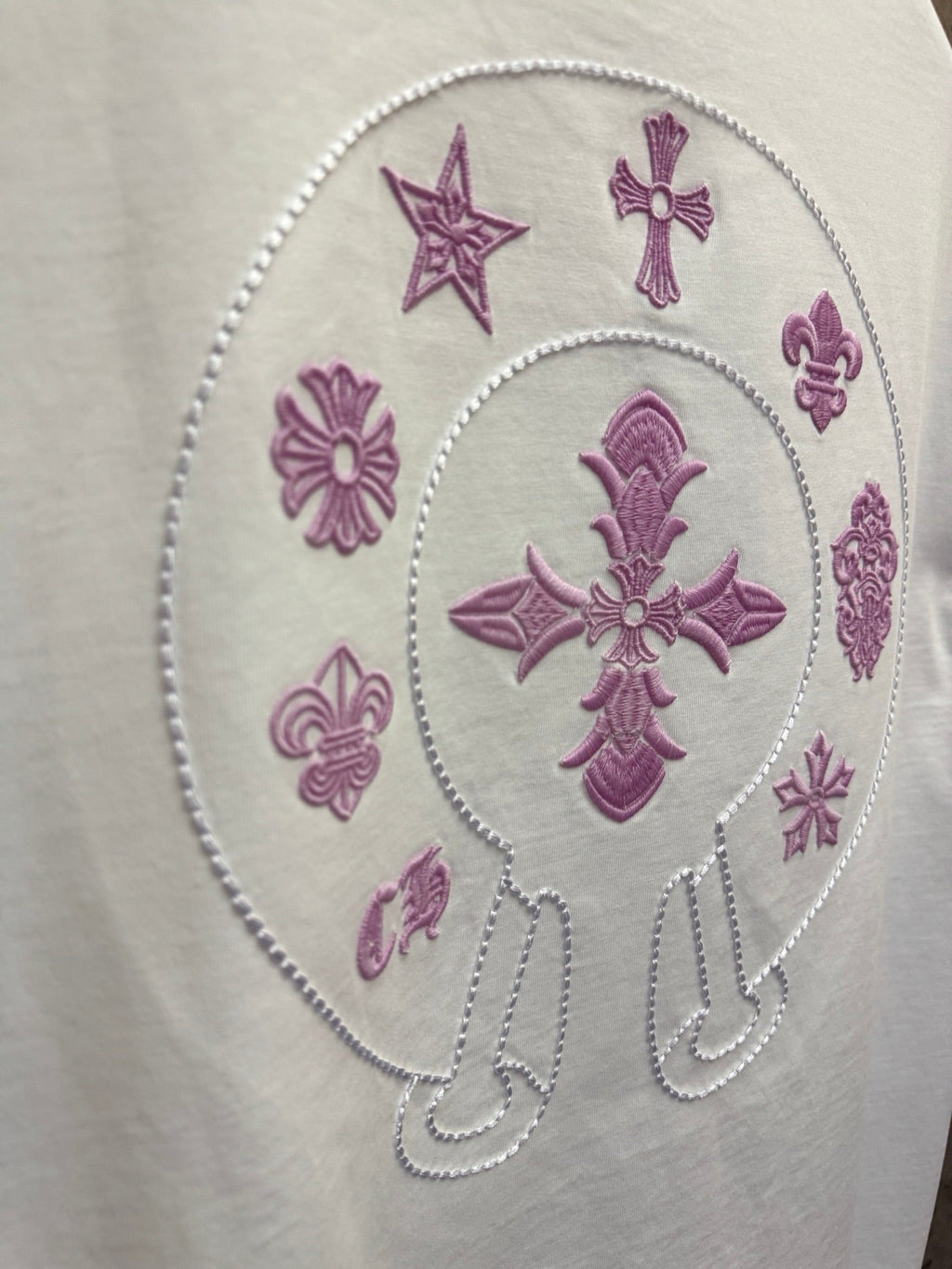 3D Embroidery UV Color Changing Short Sleeve