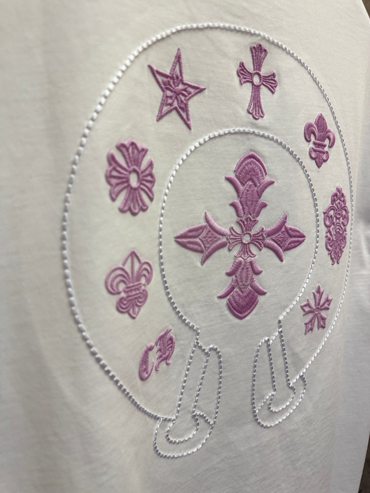 3D Embroidery UV Color Changing Short Sleeve