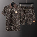Knitted jacquard fabric lapel T-shirt