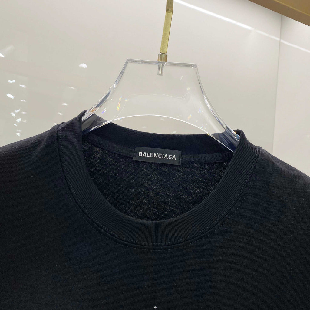 Chest sticker printed logo round neck short sleeved T-shirt 2