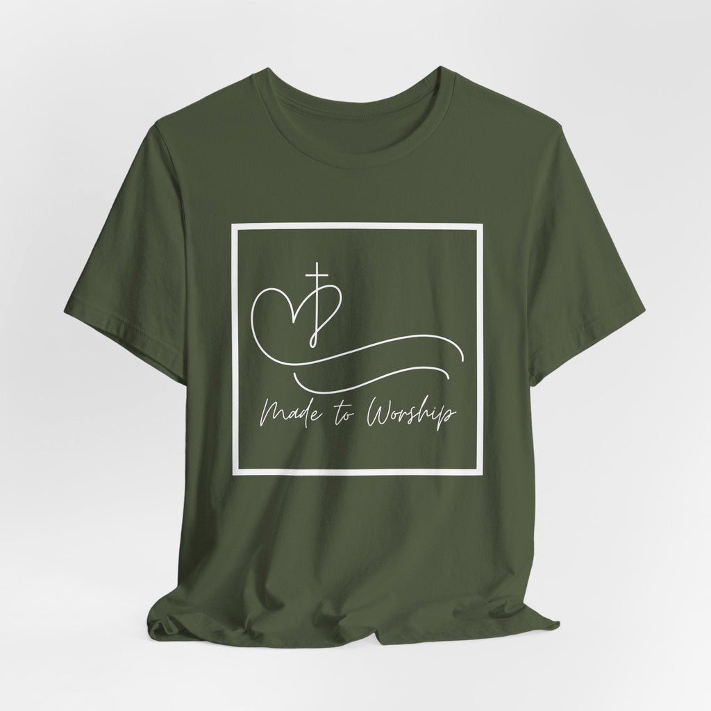 Made to Worship Christian Shirt with Bible Verse
