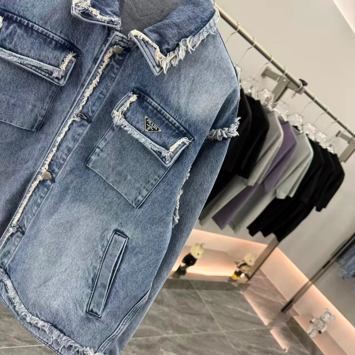 New tassel worn denim jacket
