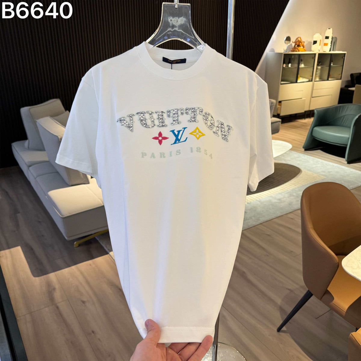 26ss new embroidery craft logo letter short sleeved shirt
