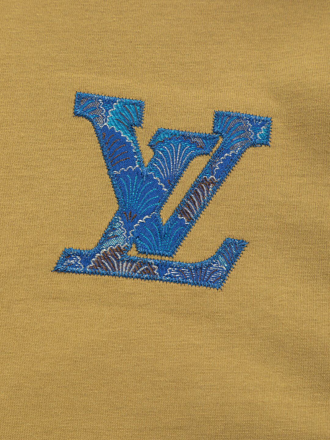 Blue Satin Embroidered T-Shirt