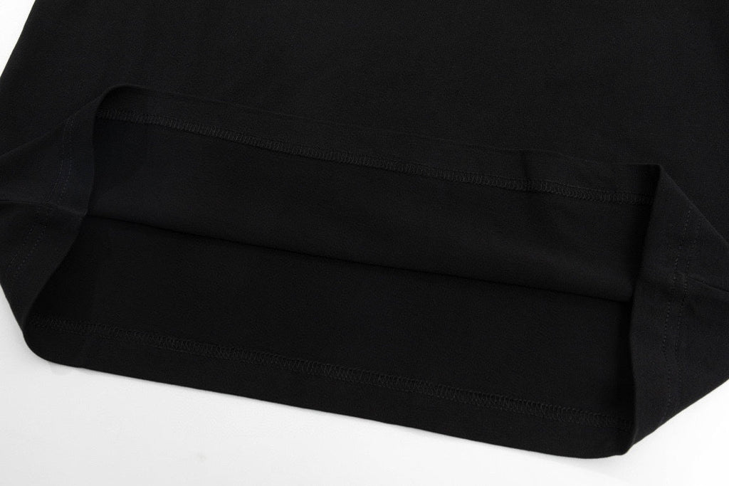 High quality textured jacquard letter patchwork embroidered T-shirt