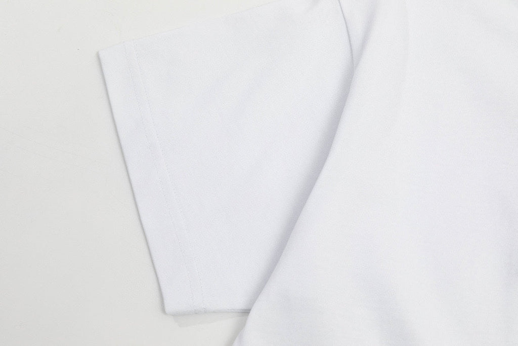 High quality textured jacquard letter patchwork embroidered T-shirt