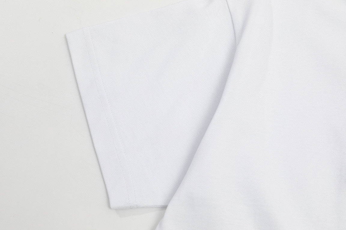 High quality textured jacquard letter patchwork embroidered T-shirt