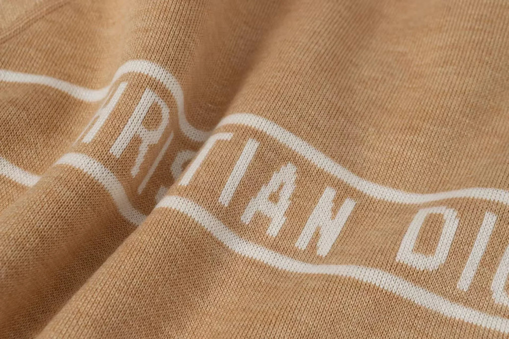 Double sided jacquard cashmere knitted hoodie