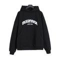Reverse garbled letter embroidery hooded sweatshirt