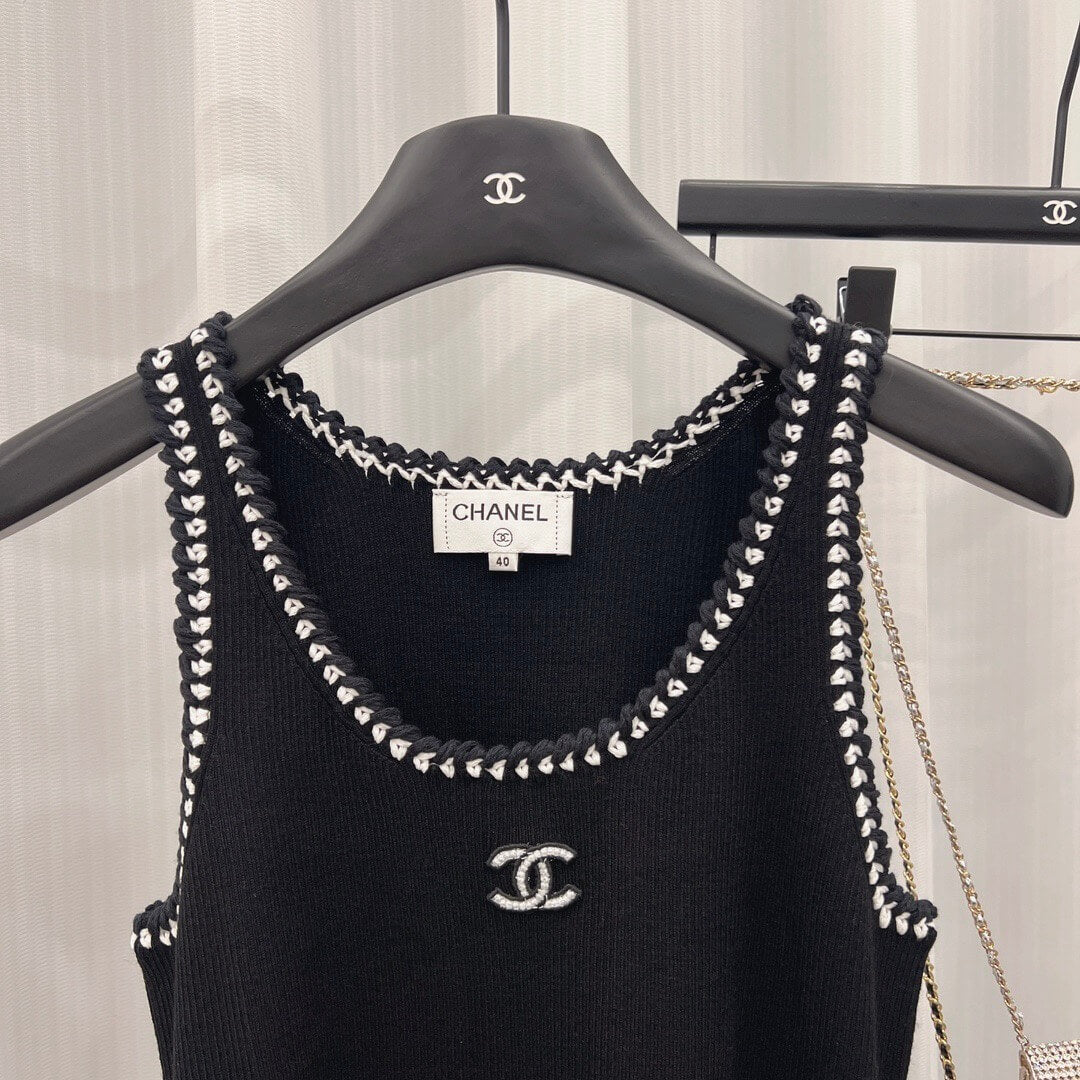 Combed Cotton Hand-crocheted Knitted Vest