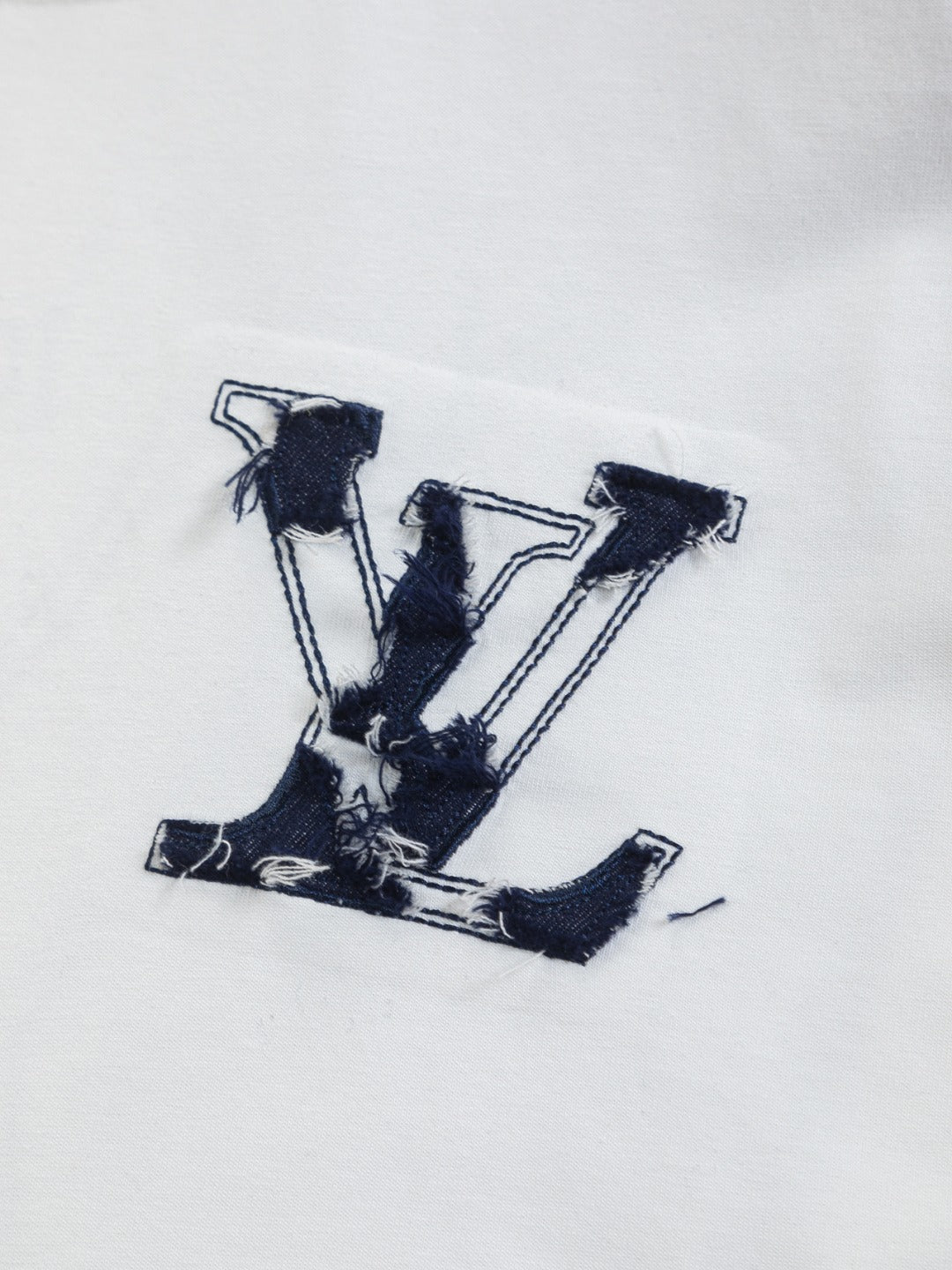 Cowboy patchwork letter embroidered round neck T-shirt
