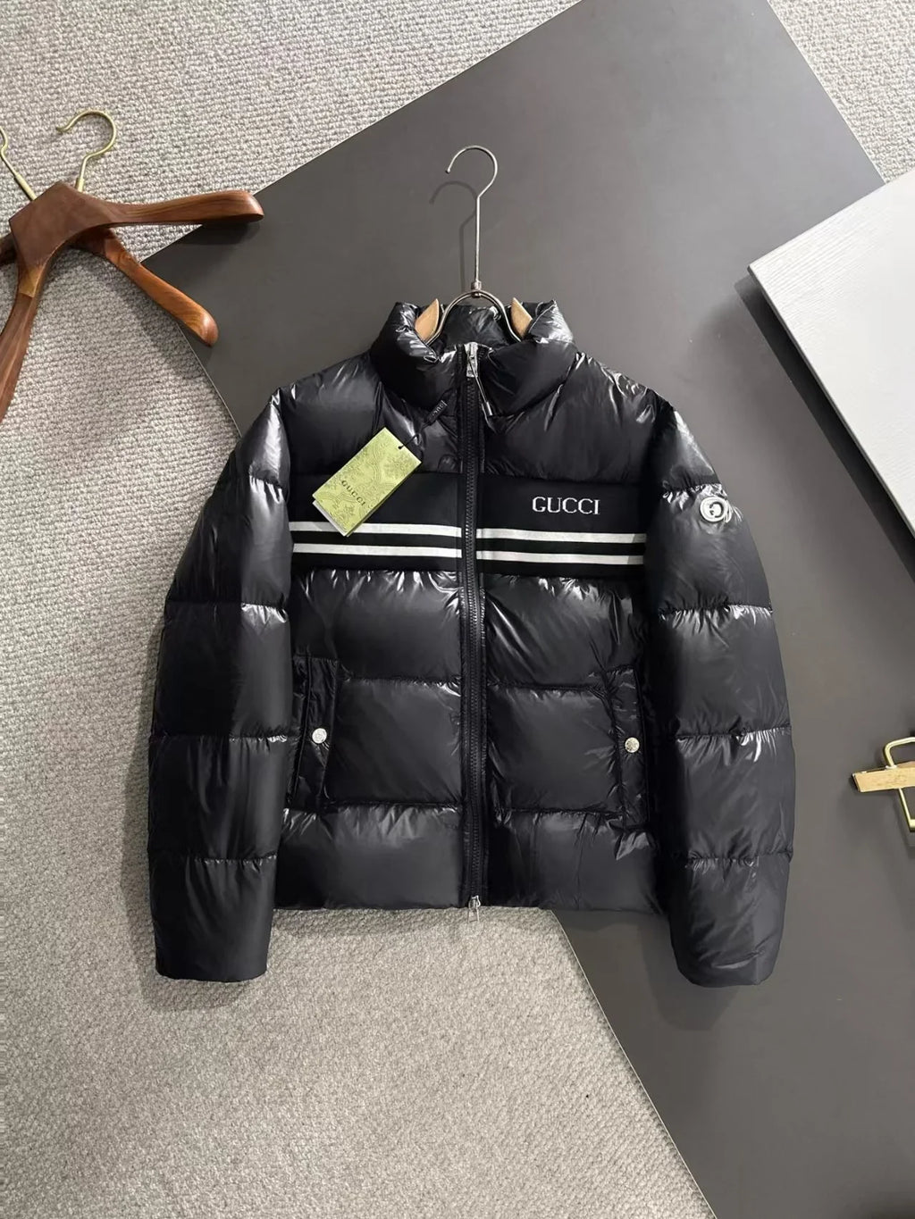 New standing collar woven down jacket