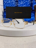 New metal retro box, refined gold wire rectangular gold and silver frame for men and women, can be paired with myopia glasses trend