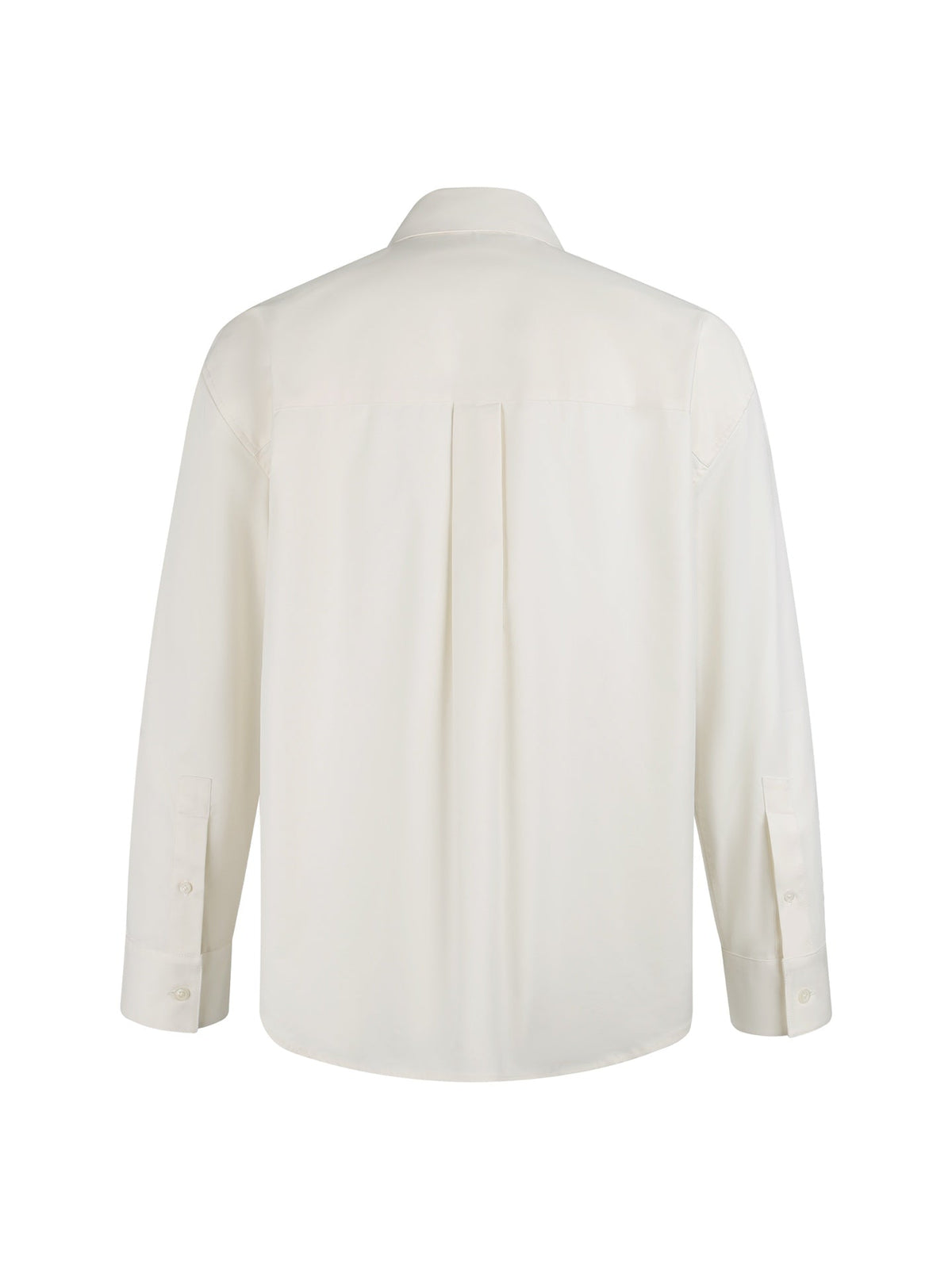 Flip collar embroidered patch pocket cotton long sleeved shirt