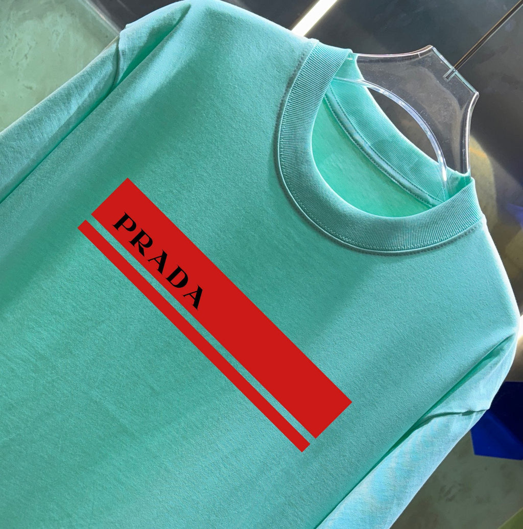 Spring and summer new classic small label color card round neck couple short sleeved T-shir