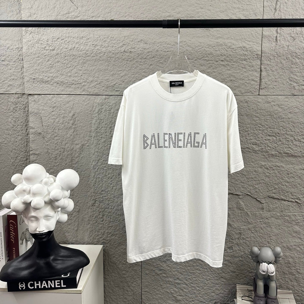 Hot stamping+hot drilling process pure cotton fabric short sleeved T-shirt for both men and women