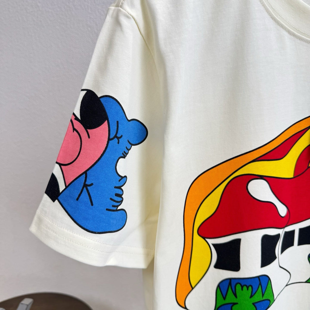 Flame printed round neck short sleeved shirt