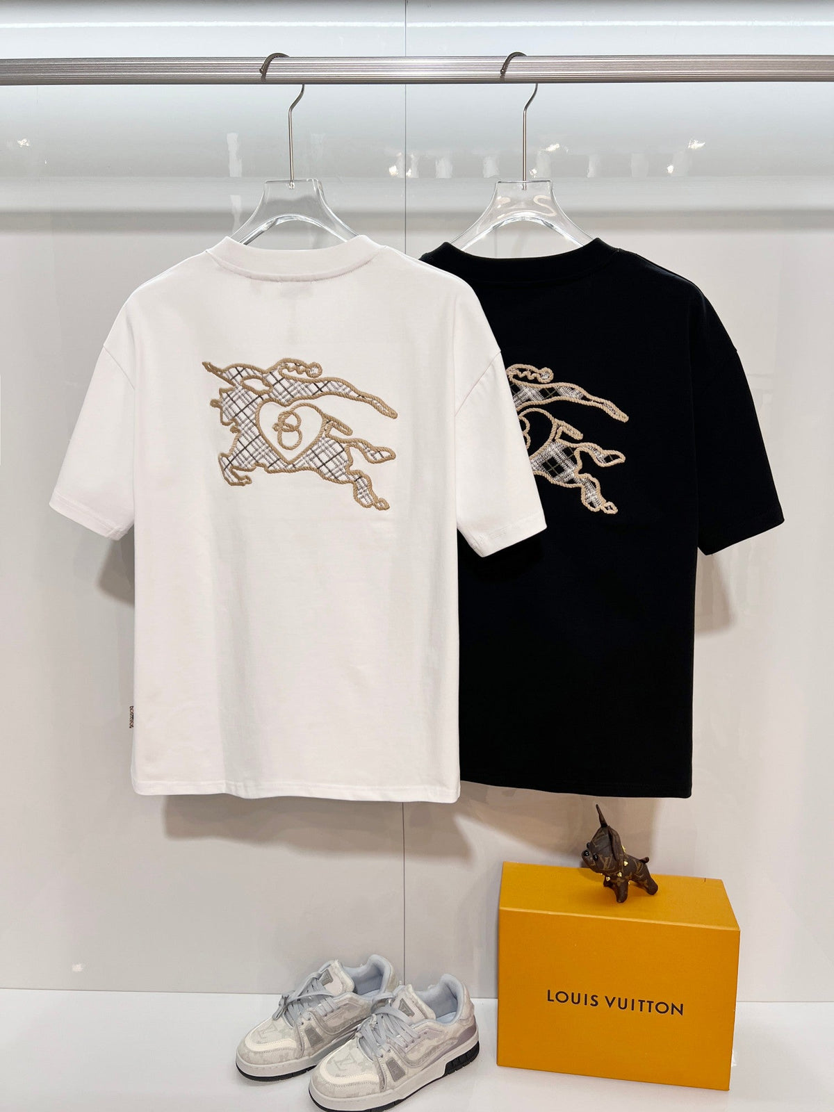 Front hemp rope embroidered letter logo short sleeved shirt