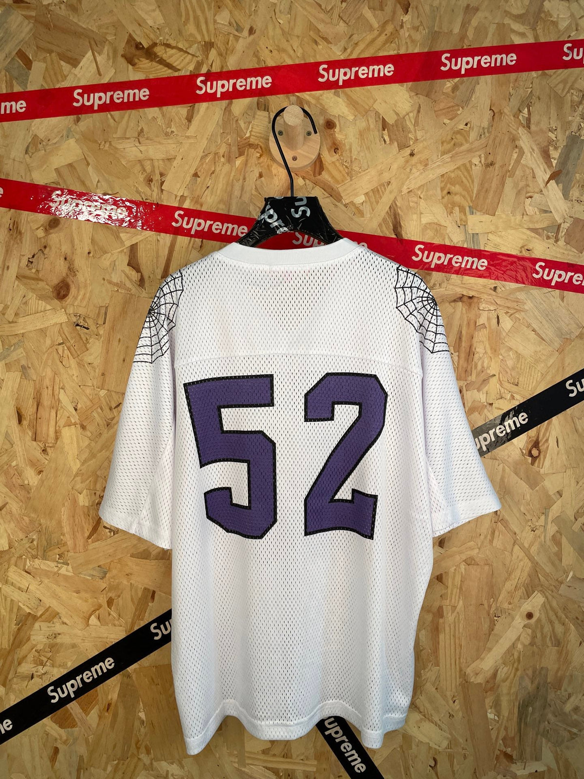 52 mesh letter embroidered V-neck football jersey casual sports short sleeved T-shirt