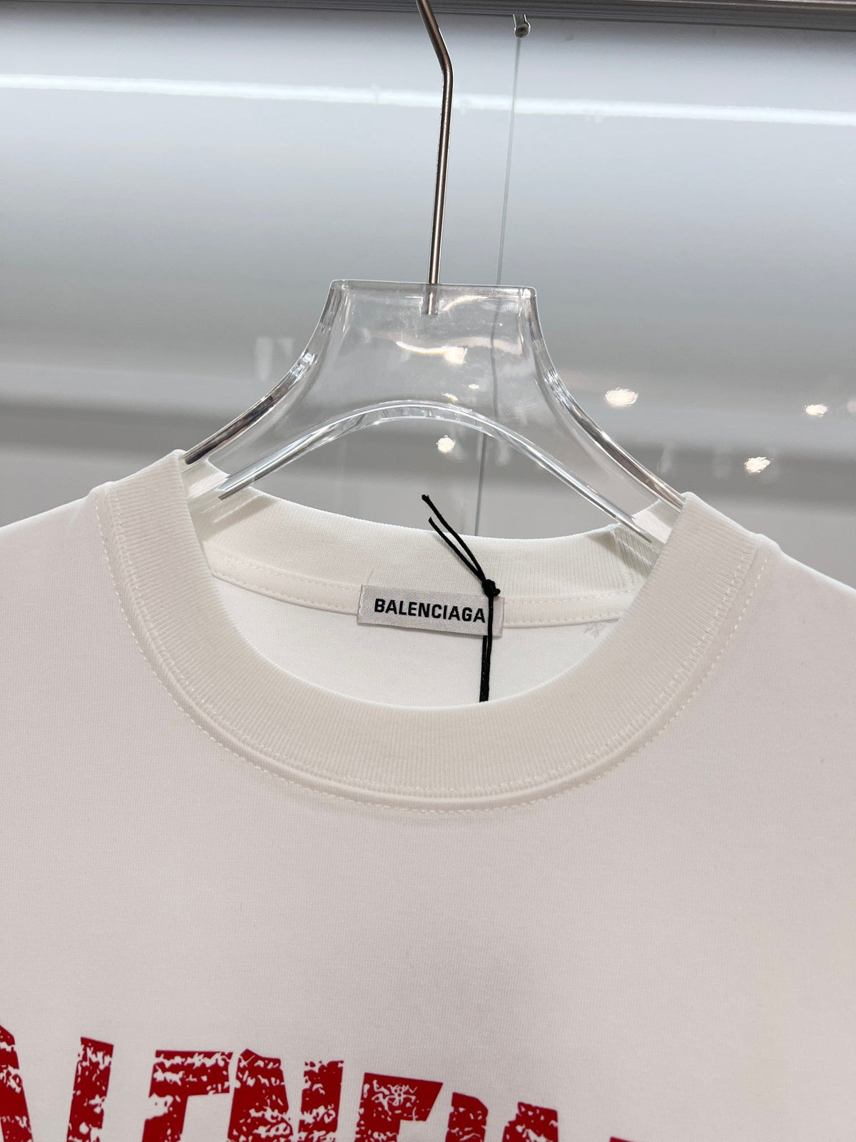 Wear and tear double-B printed letter round neck T-shirt