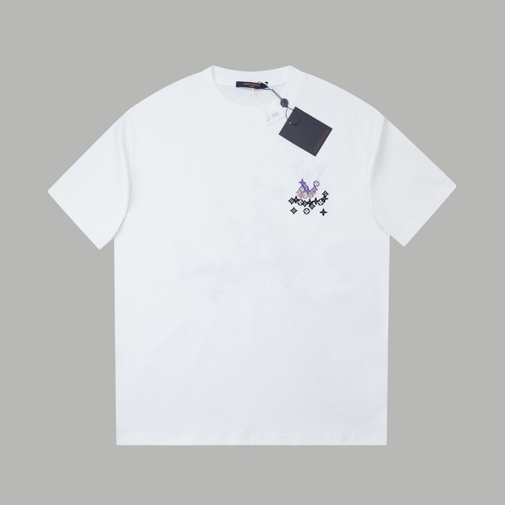 Contrast embroidered T-shirt