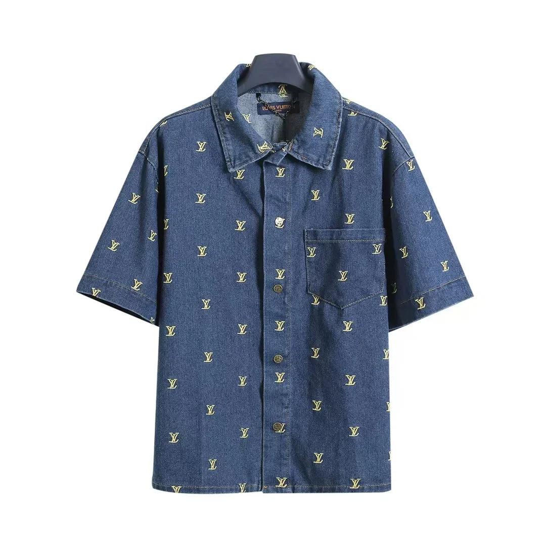 Full embroidered denim suit