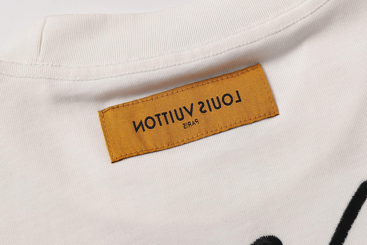 Cotton embroidered short sleeved T-shirt
