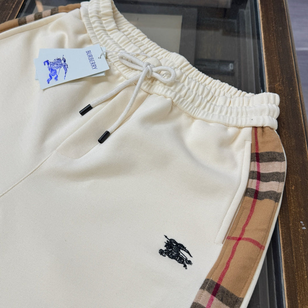 Latest two side checkered patchwork casual shorts