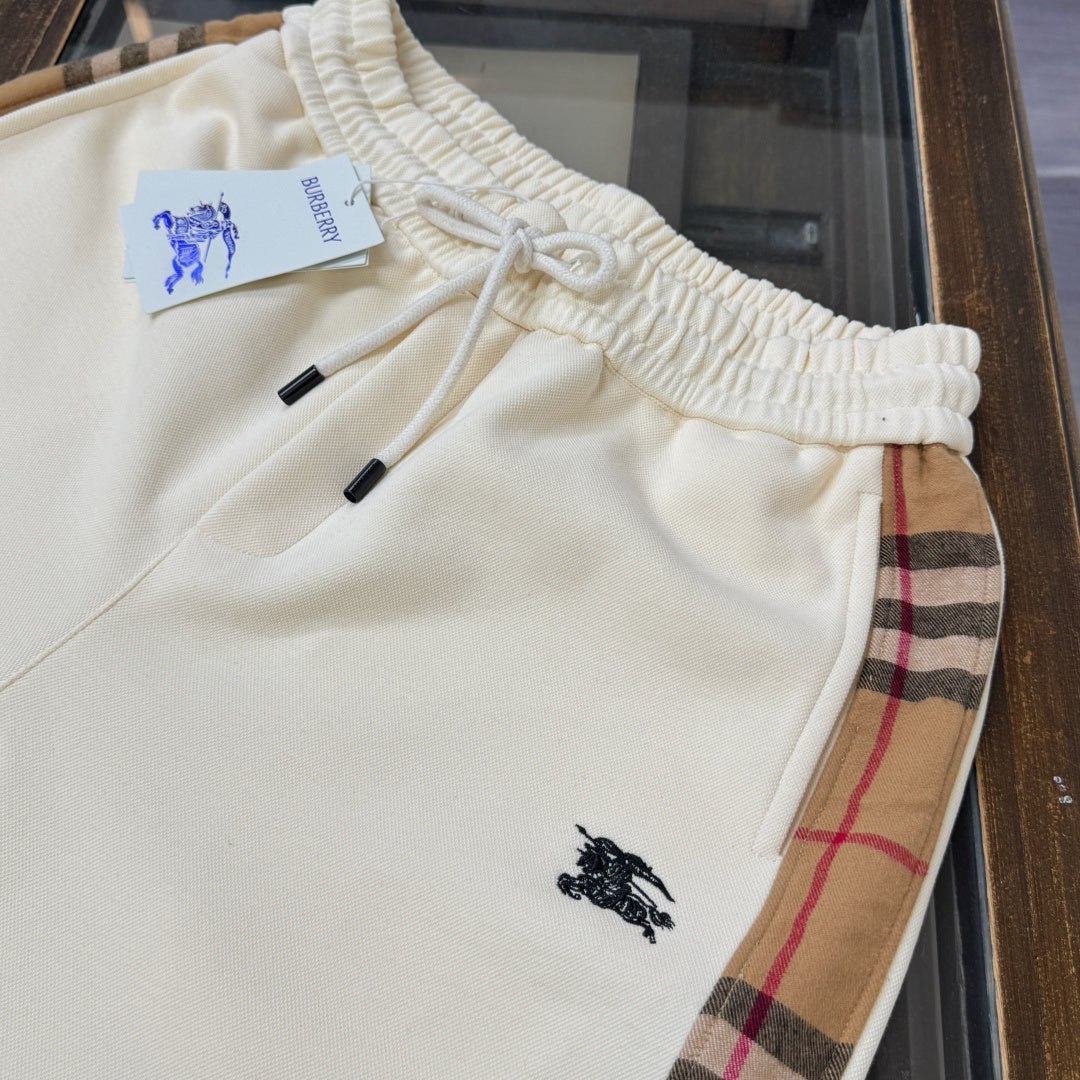 Latest two side checkered patchwork casual shorts
