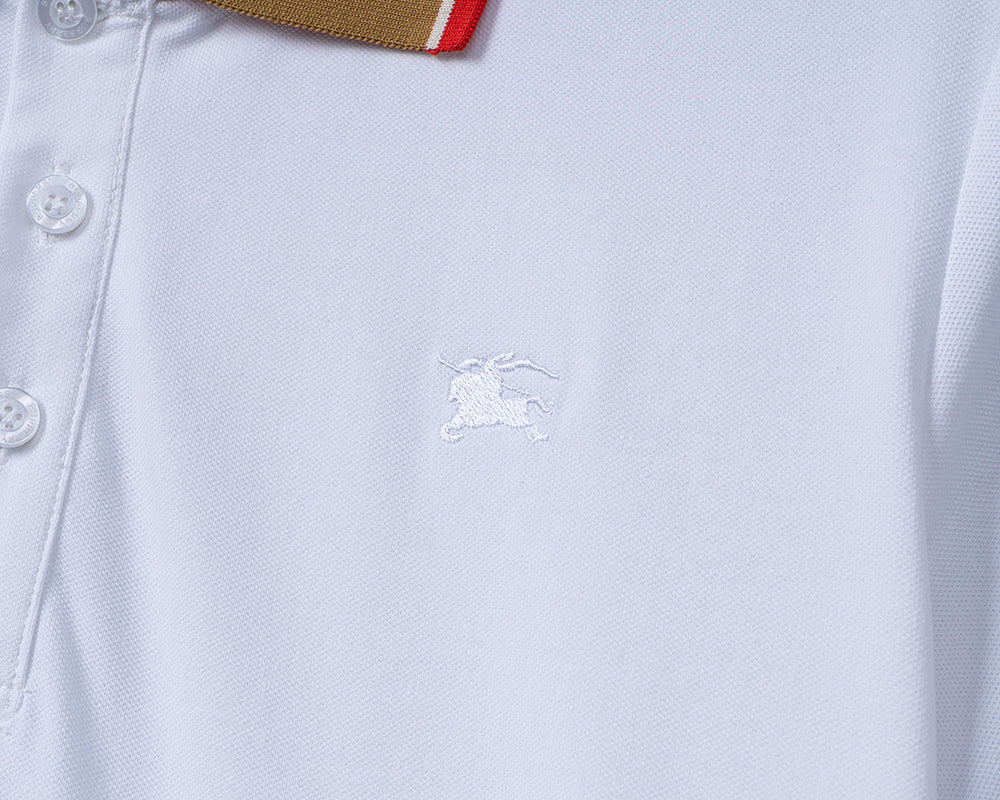 Silk pearl fabric lapel T-shirt