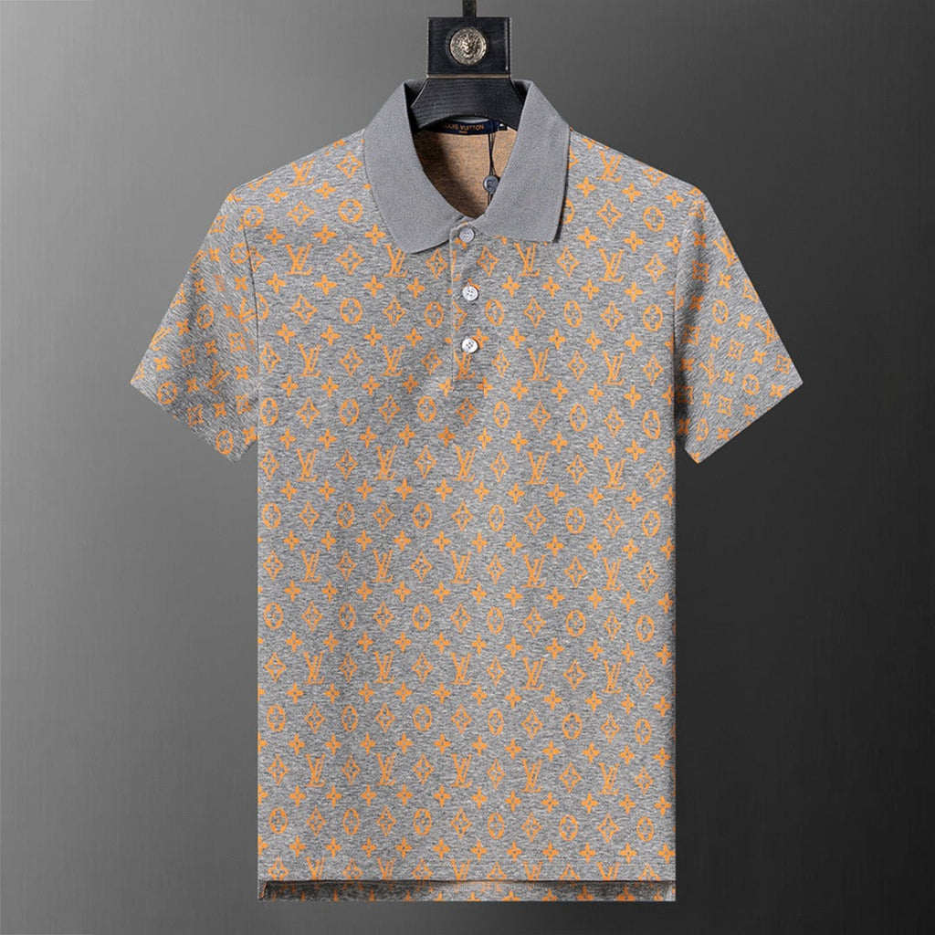 Knitted jacquard fabric lapel T-shirt