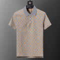 Knitted jacquard fabric lapel T-shirt
