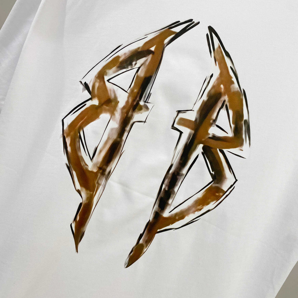 Chest sticker printed logo round neck short sleeved T-shirt 2