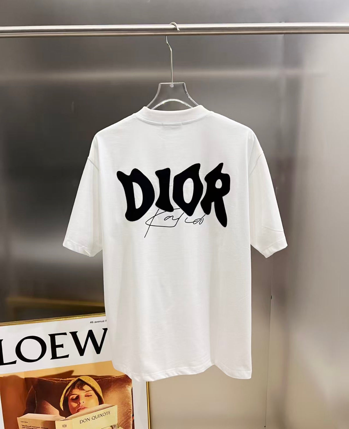 New letter sticker short sleeved shirt