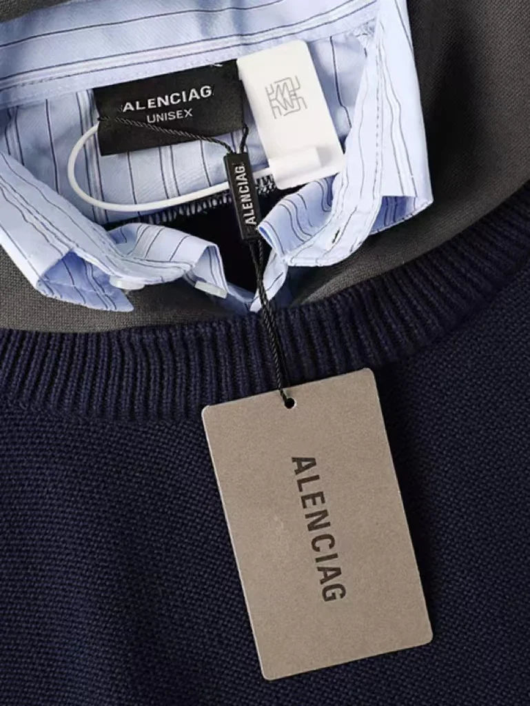 Three layer splicing fake two-piece shirt and hoodie