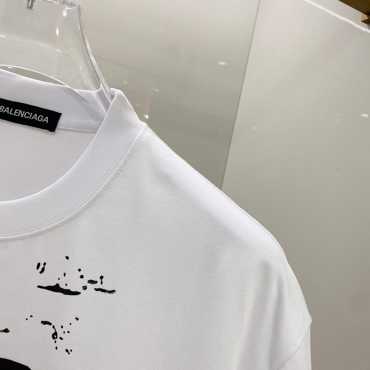 Chest sticker printed logo round neck short sleeved T-shirt 6