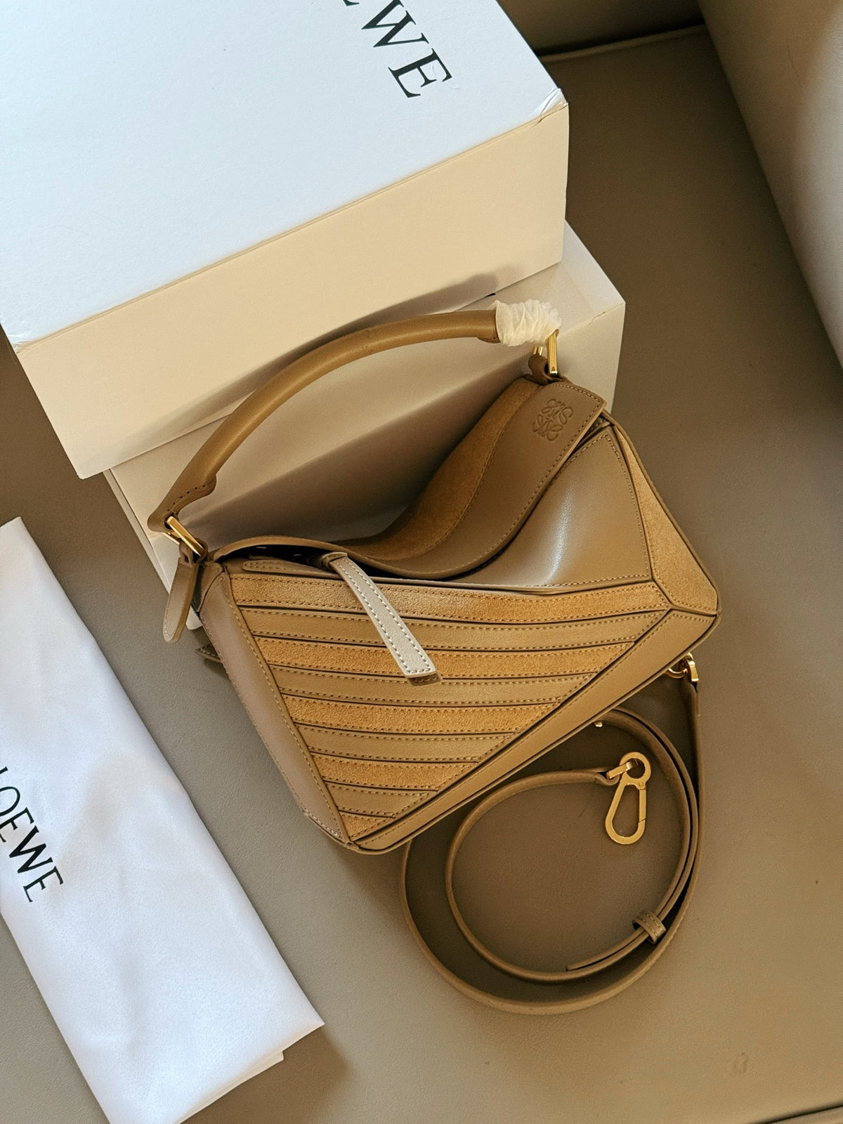 Matte leather patchwork color geometric bag cowhide