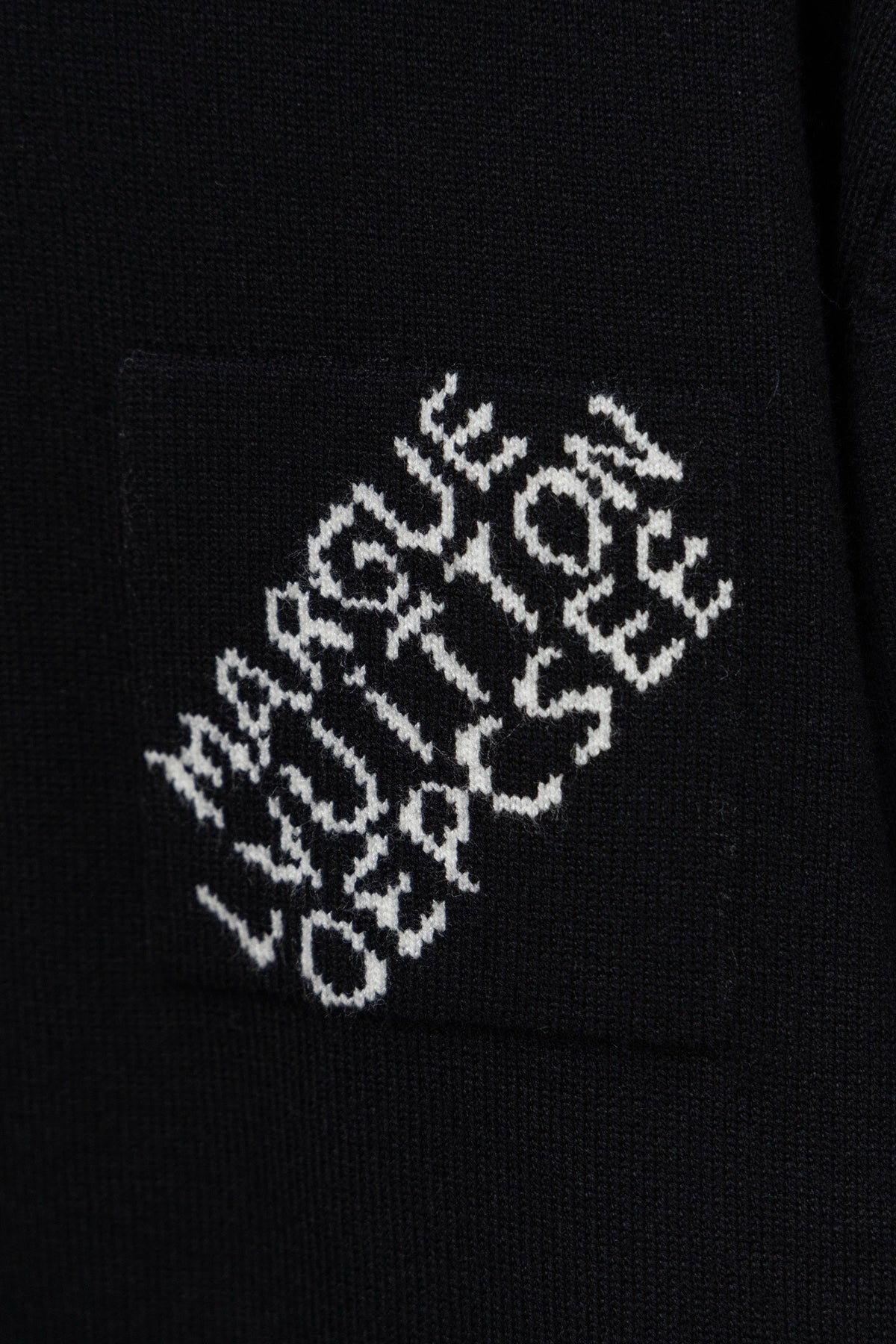 New minimalist letter black round neck knitted pullover hoodie