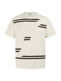 Lightweight textured wool round neck embroidered T-shirt