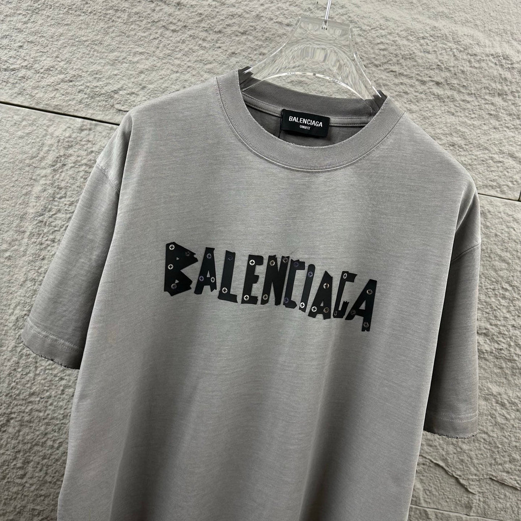 Hot stamping+hot drilling process pure cotton fabric short sleeved T-shirt for both men and women