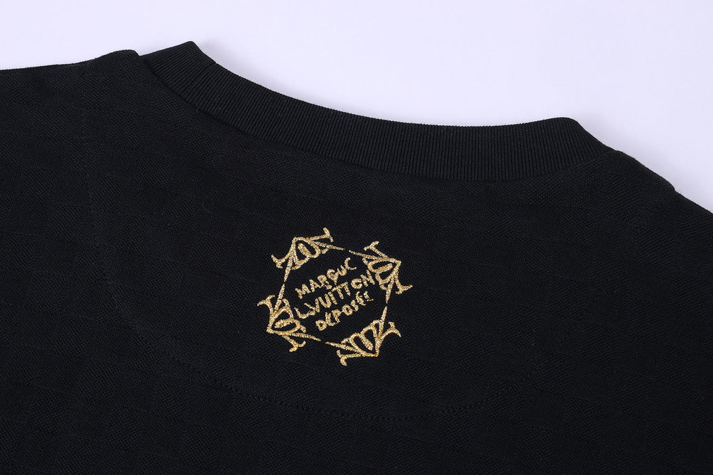Beaded gold embroidered T-shirt