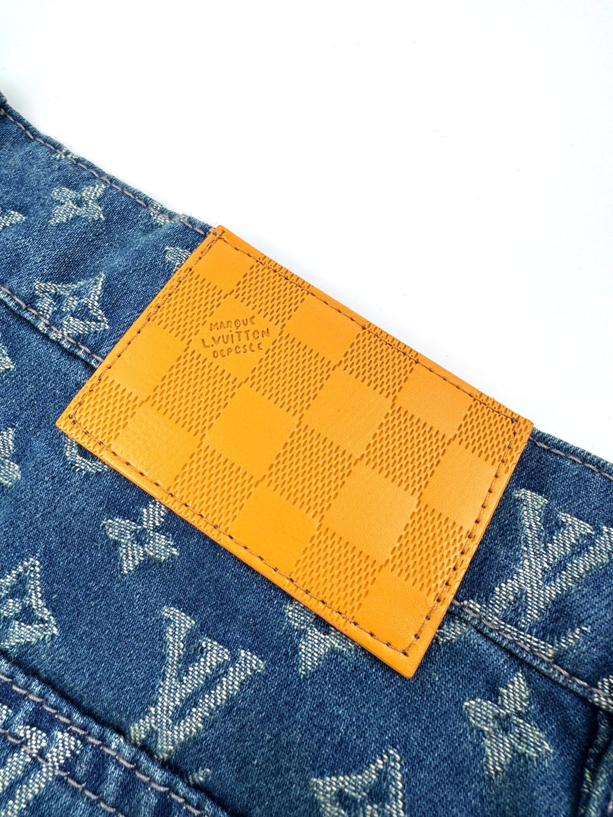 Full printed logo denim shorts