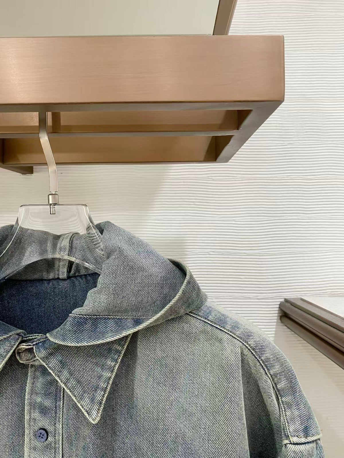 New washed hooded denim jacket