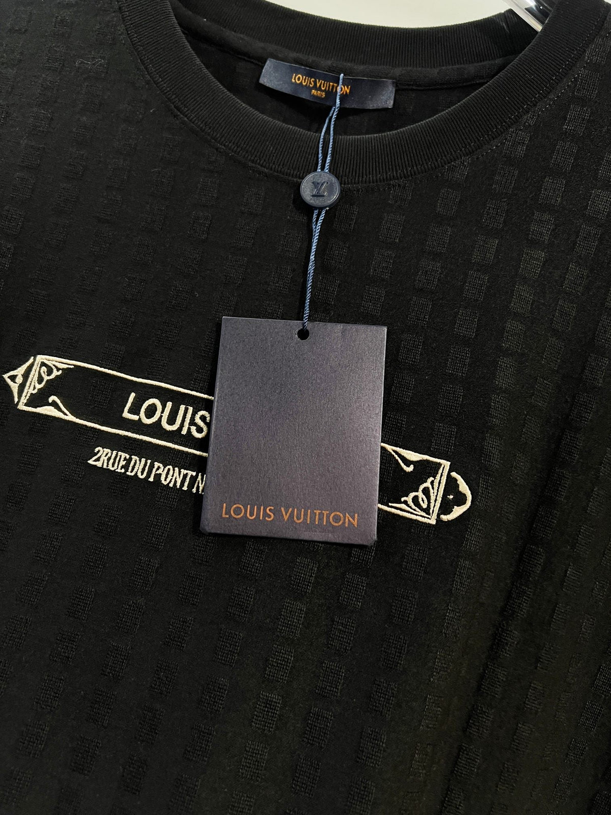 High density gold embroidered T-shirt