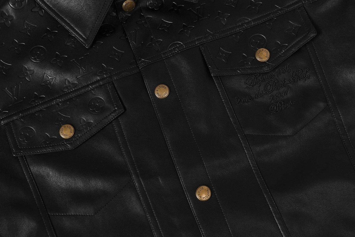 Full leather baseball jacket