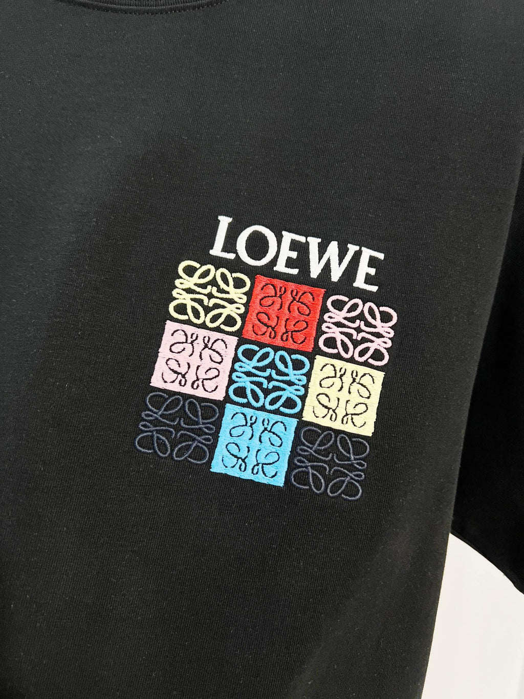 New Nine Grid Embroidered Short Sleeve